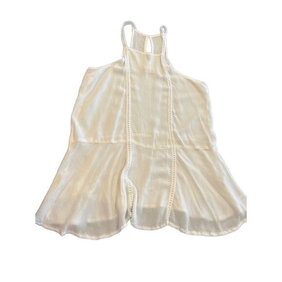Hollister white Ruffle Hem mini Dress size S - Picture 1 of 8